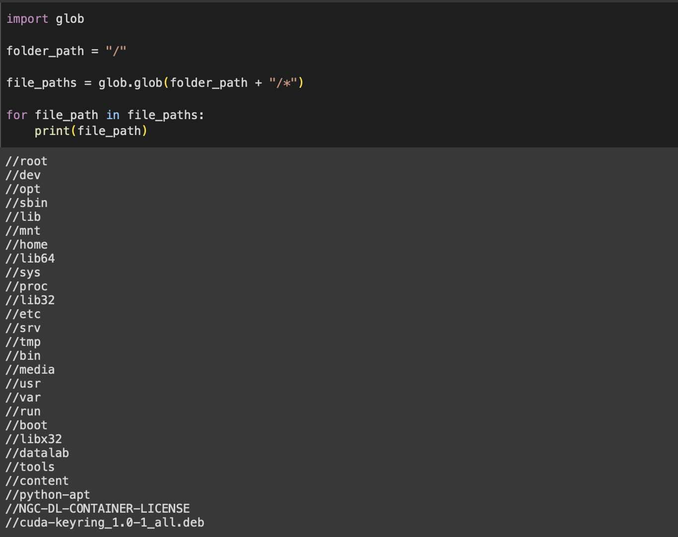 How to list all files and folders in a folder using Python